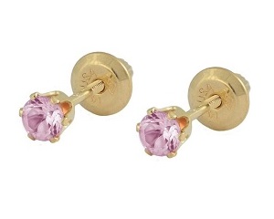 captivating tiny yellow gold stud birthstone baby earrings